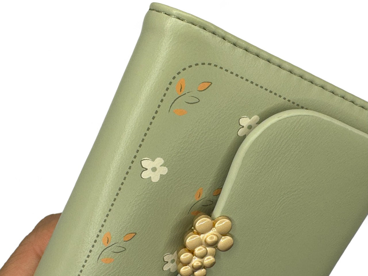 Small Leather Wallet with - Green