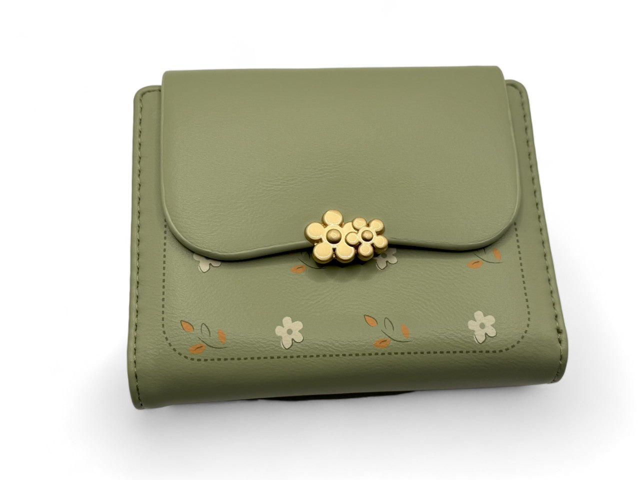 Small Leather Wallet with - Green