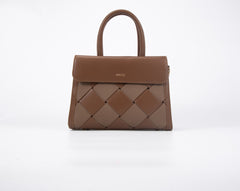 Set consisting of a medium-sized handbag with an elegant brown design and a large wallet