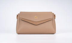 Small Leather Crossbody Bag - Beige