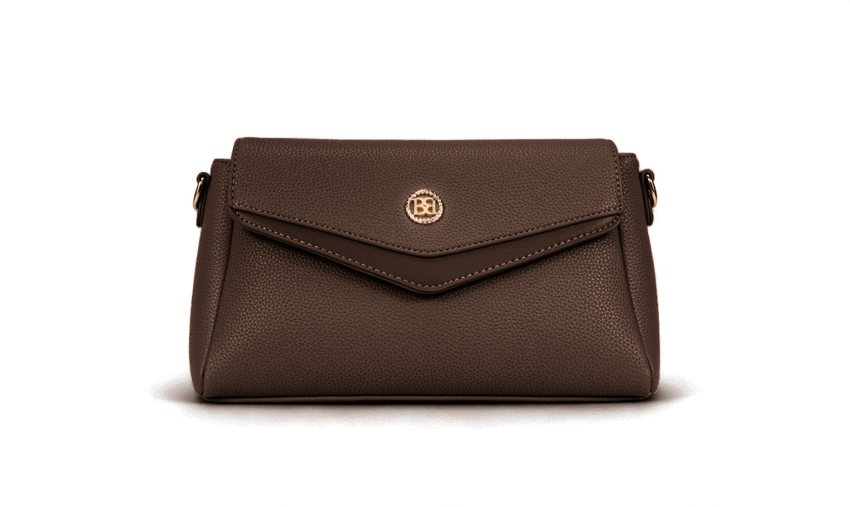 Small Leather Crossbody Bag - Coffee