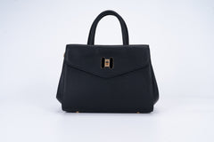 Set consisting of a medium-sized women's handbag with an extremely attractive and elegant design and a large Black wallet