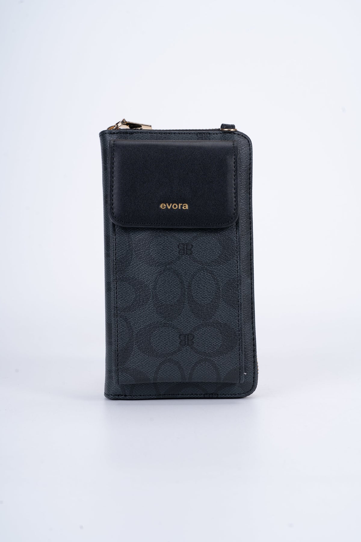 A stylish and elongated leather wallet - Black