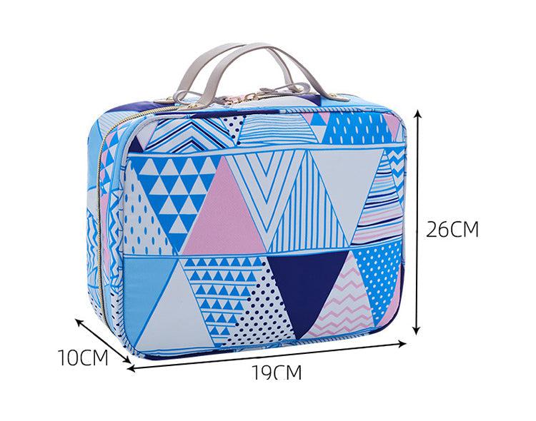 Medium Waterproof Makeup Storage Bag - Multiple Bluish Prints