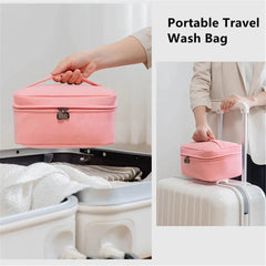 Medium Waterproof Makeup Storage Bag - Peach