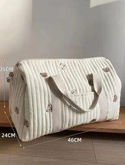 Mother Cotton Fabric Storage Handbag -off white