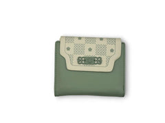 Small Leather Wallet with - Green