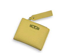 Small Leather Wallet with - Yellow