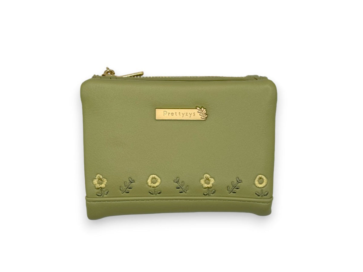 Small Leather Wallet with - Green