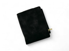 Small Leather Wallet with - Black