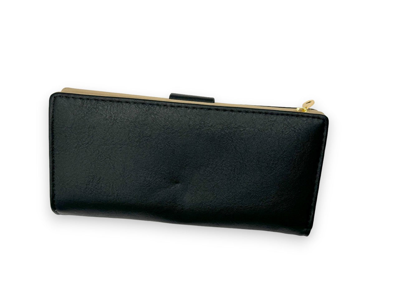 Small Leather Wallet with - Black