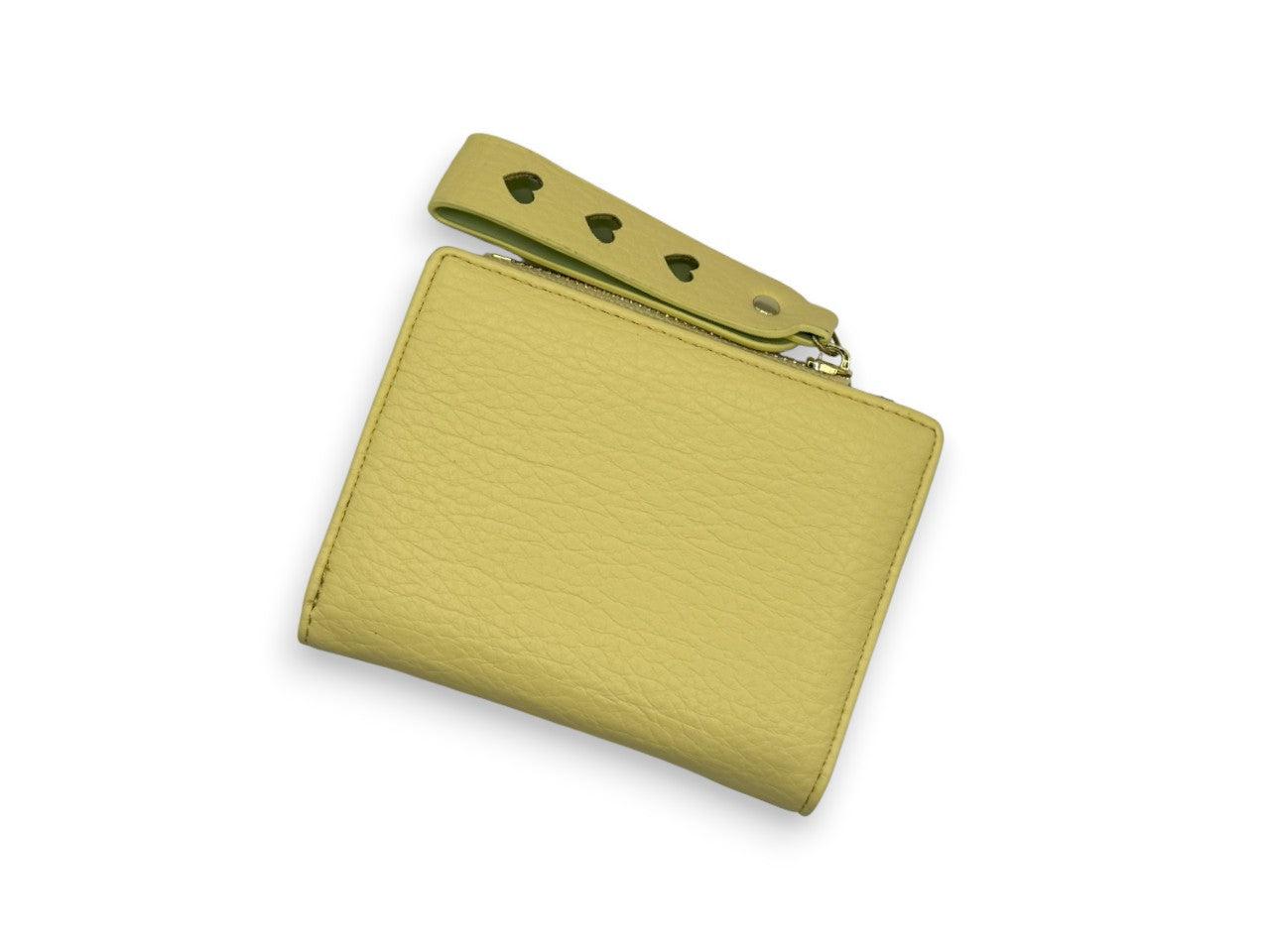 Small Leather Wallet with - Yellow